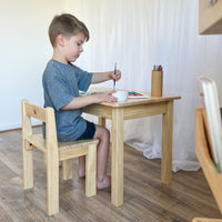 My Duckling Kids Study Table and Chair Set in Pinewood