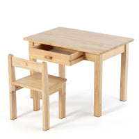 My Duckling Kids Study Table and Chair Set in Pinewood