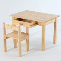 My Duckling Kids Study Table and Chair Set in Pinewood