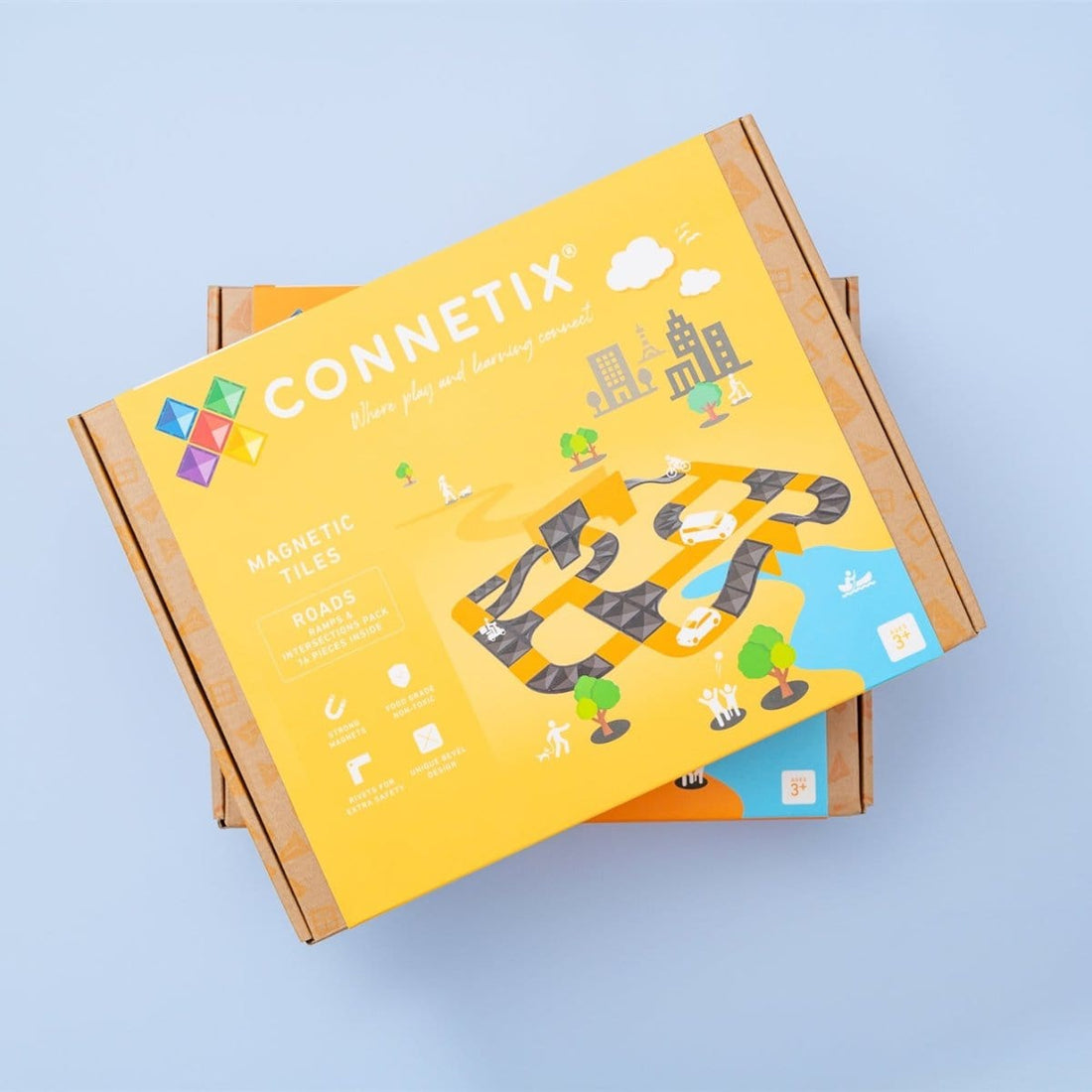 Connetix Tiles Roads Ramps and Intersections Pack 16 Piece