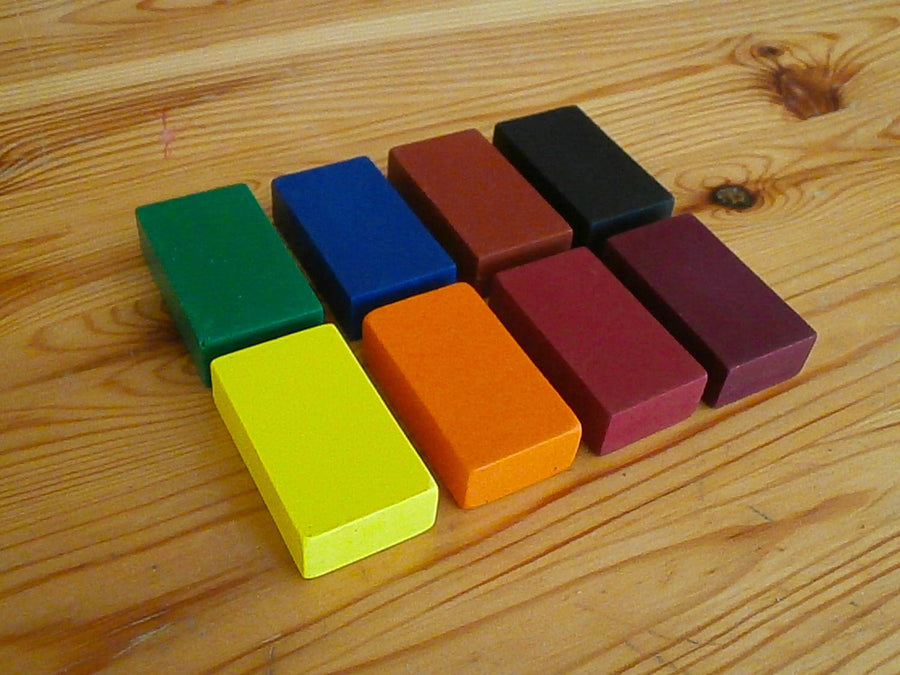 Filana Organic Beeswax Crayons, 8 Standard Blocks with Brown/Black