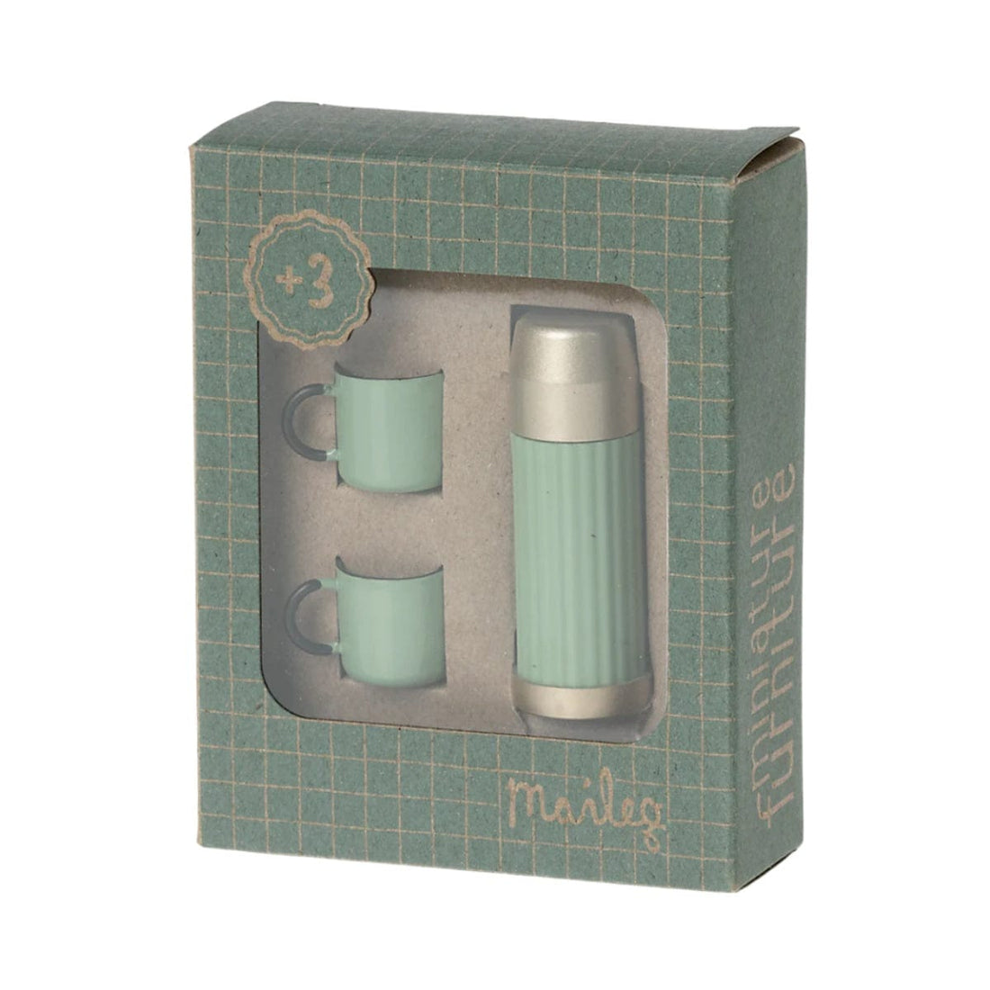 Maileg Miniature Thermos And Cups Mint