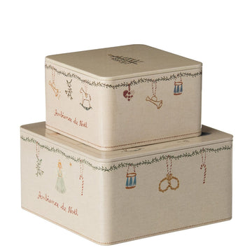 Maileg Metal Box Ambiance De Noel 2pcs Set New