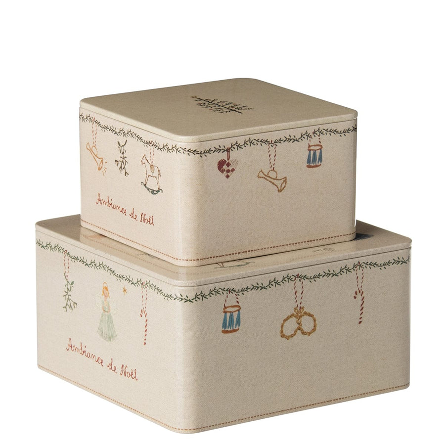 Maileg Metal Box Ambiance De Noel 2pcs Set New