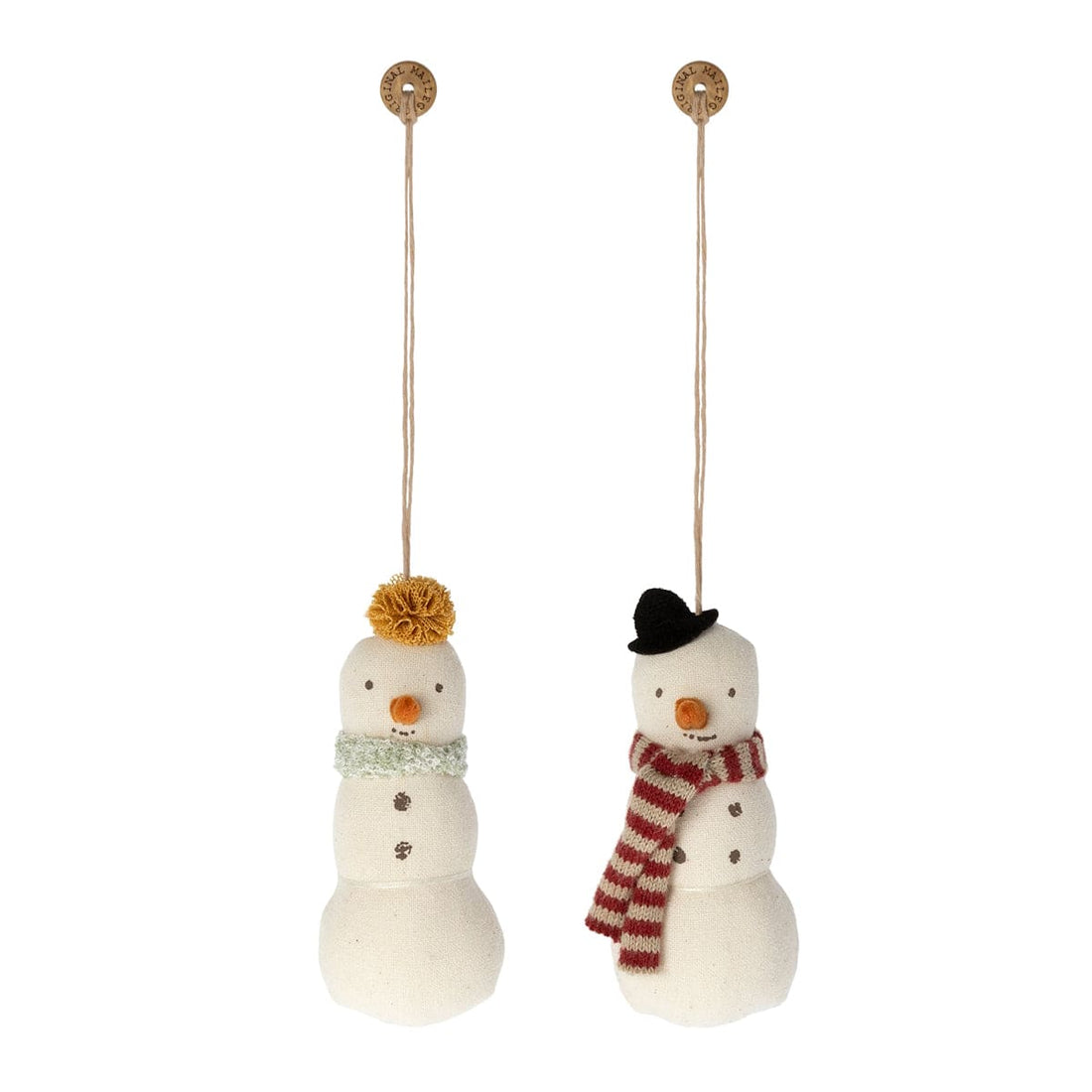 Maileg Snowman Ornaments in Suitcase New