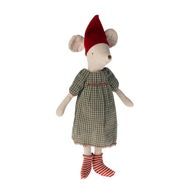 Maileg Christmas Mouse Medium Girl New