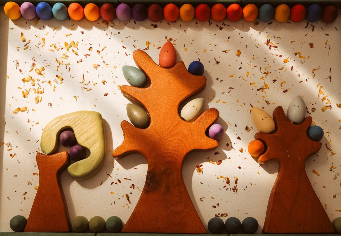 QToys Coloured Wooden Trees