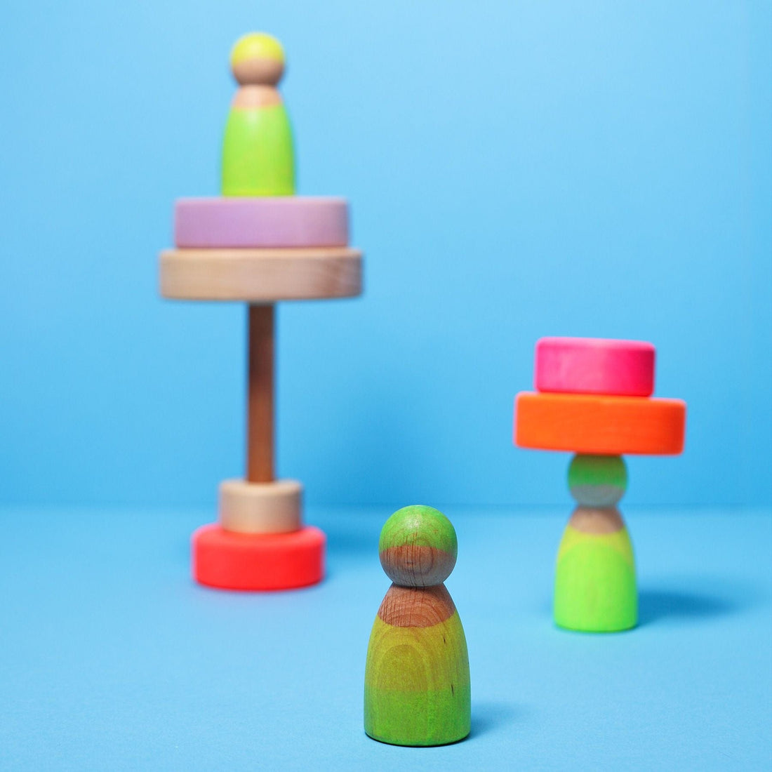 Grimm's Rainbow Neon Green 10 Piece + Neon Friends Green
