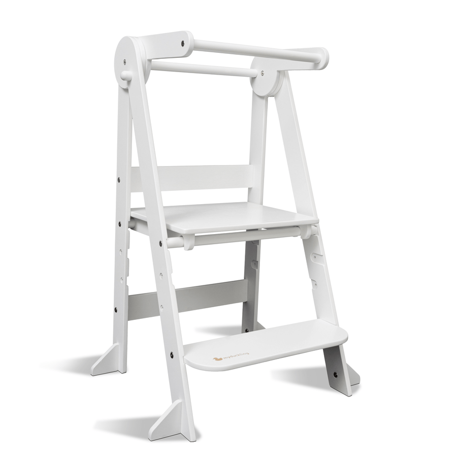 My Duckling Deluxe Folding Adjustable Learning Tower - White