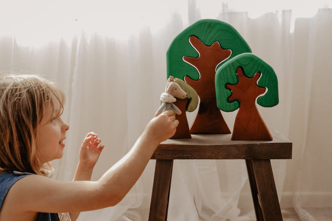 QToys Coloured Wooden Trees