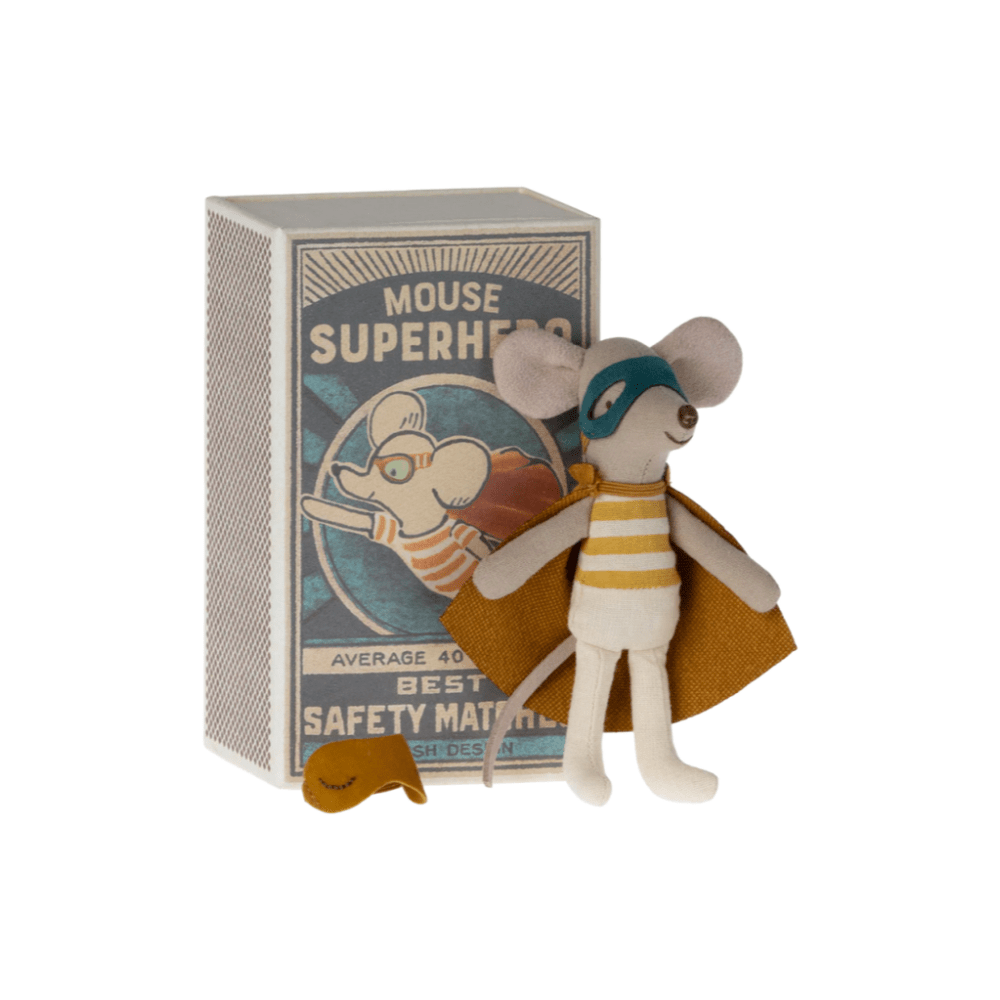 Maileg Super Hero Mouse in Matchbox