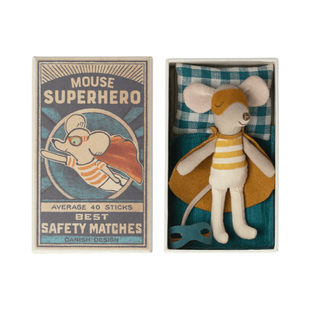 Maileg Super Hero Mouse in Matchbox