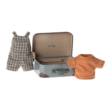 Maileg Mouse Overalls and Shirt in Suitcase Big Brother
