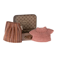 Maileg Mouse Knitted Blouse & Skirt in Suitcase Grandma Mouse