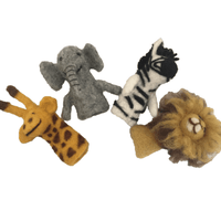 Papoose Toys - African Animal Finger Puppets (4 Piece Set)