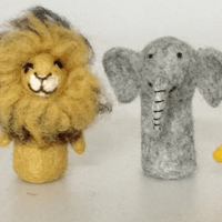 Papoose Toys - African Animal Finger Puppets (4 Piece Set)