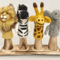 Papoose Toys - African Animal Finger Puppets (4 Piece Set)