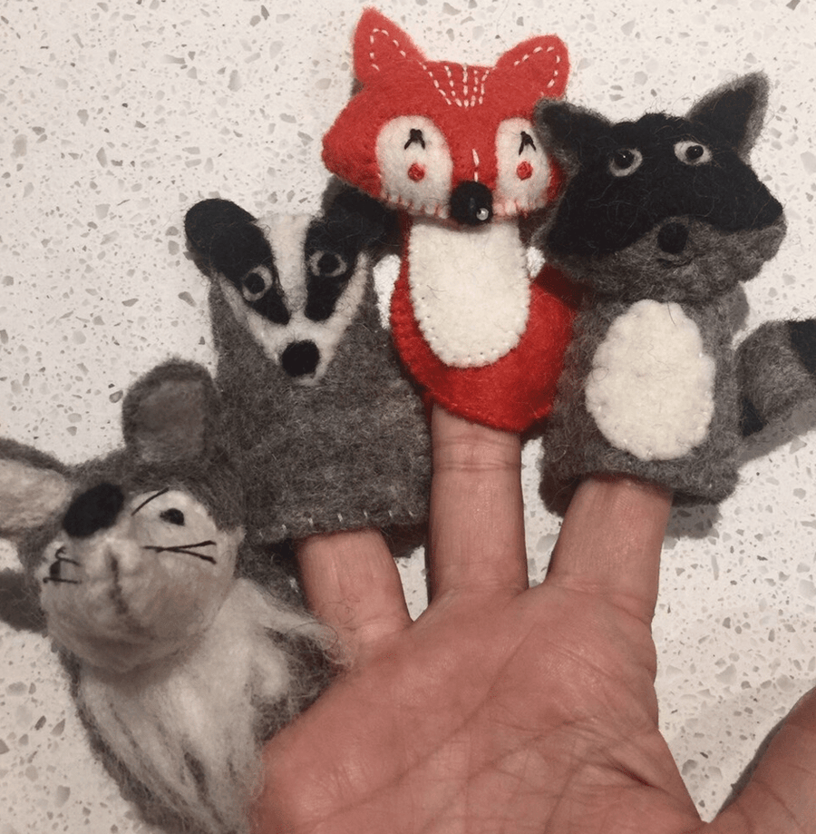 Papoose Toys - Woodland Finger Puppets (4 Piece Set)