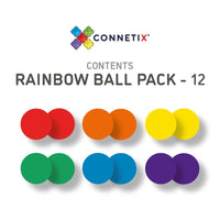 Connetix Tiles 12 Piece Rainbow Replacement Ball Pack