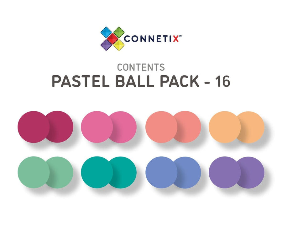 Connetix Tiles 16 Piece Pastel Replacement Ball Pack