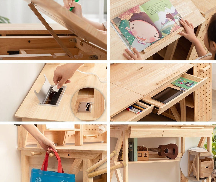 My Duckling Solid Wood Study Desk With Easel