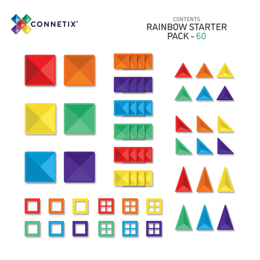 Connetix Tiles Rainbow Starter Pack 60 Piece