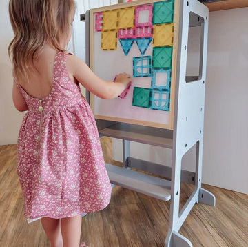 My Duckling Adjustable Learning Tower 2 in 1 –Grey