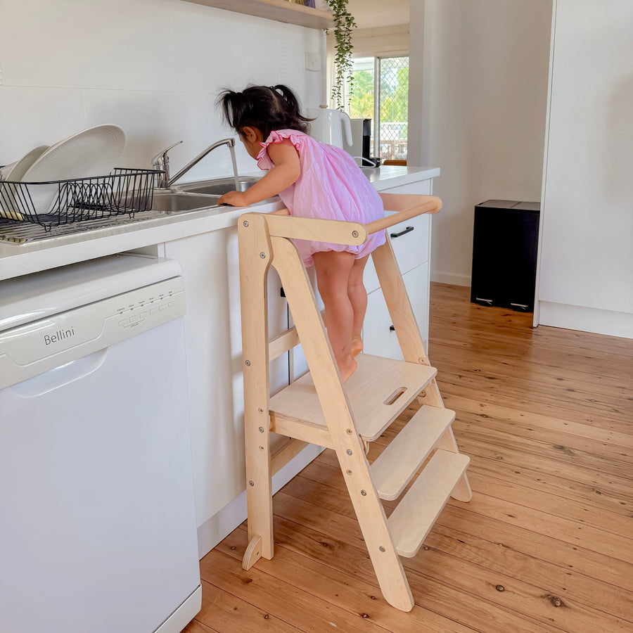 Toypark Folding Learning Tower - Natural (Mid August Pre-Order)