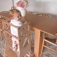 My Duckling JALA Deluxe Adjustable Learning Tower (Natural) - Flag with Rectangle Handle (Mid August Pre-Order)