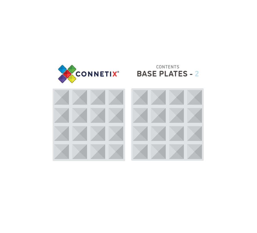 Connetix Tiles 2 Piece Base Plate Pack Clear