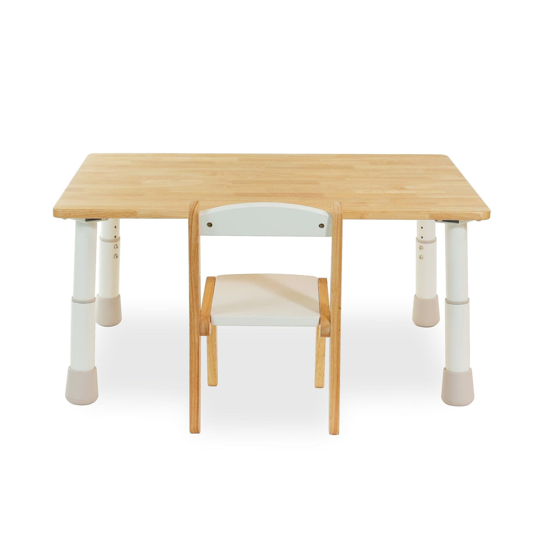 My Duckling Montessori Kids Height Adjustable Table With One Wooden Chair