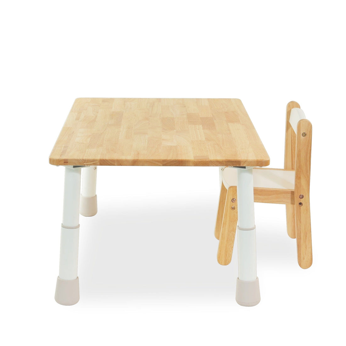 My Duckling Montessori Kids Height Adjustable Table With One Wooden Chair