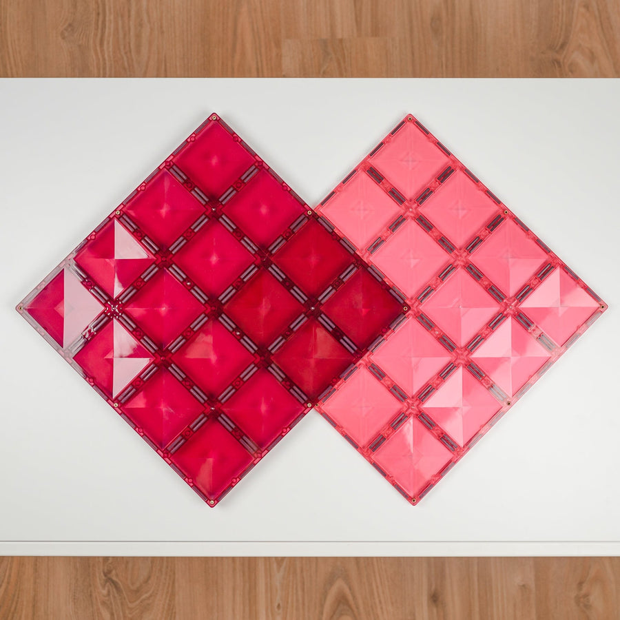 Connetix Tiles 2 Piece Base Plate Pack Pink & Berry
