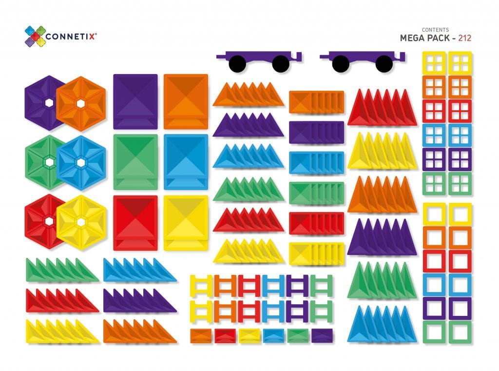 Connetix Tiles 212 Piece Rainbow Mega Pack