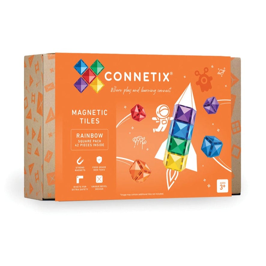 Connetix Tiles Rainbow Square Pack 42 Piece