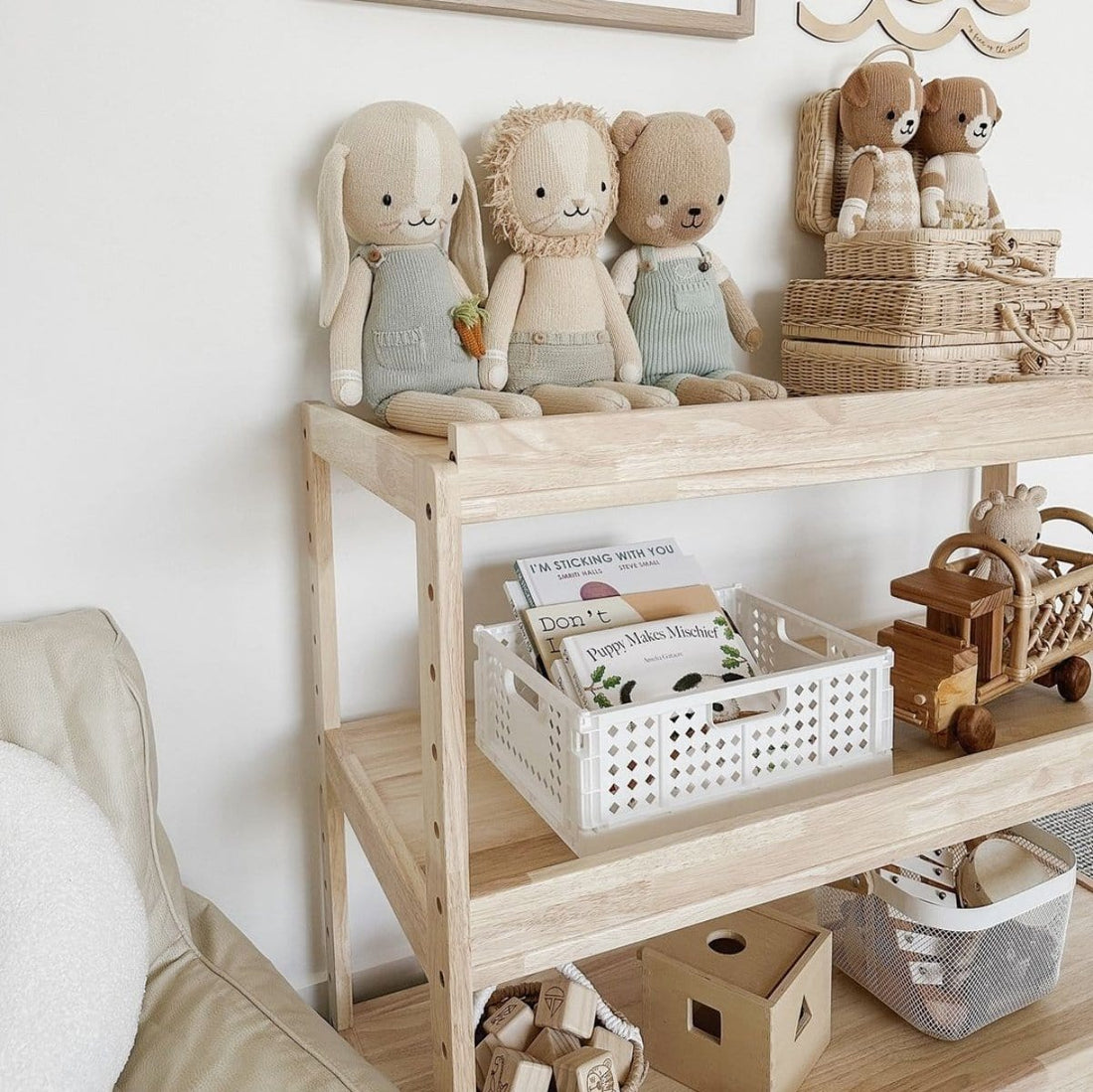My Duckling Adjustable Solid Wood 3 Layer Storage Shelf