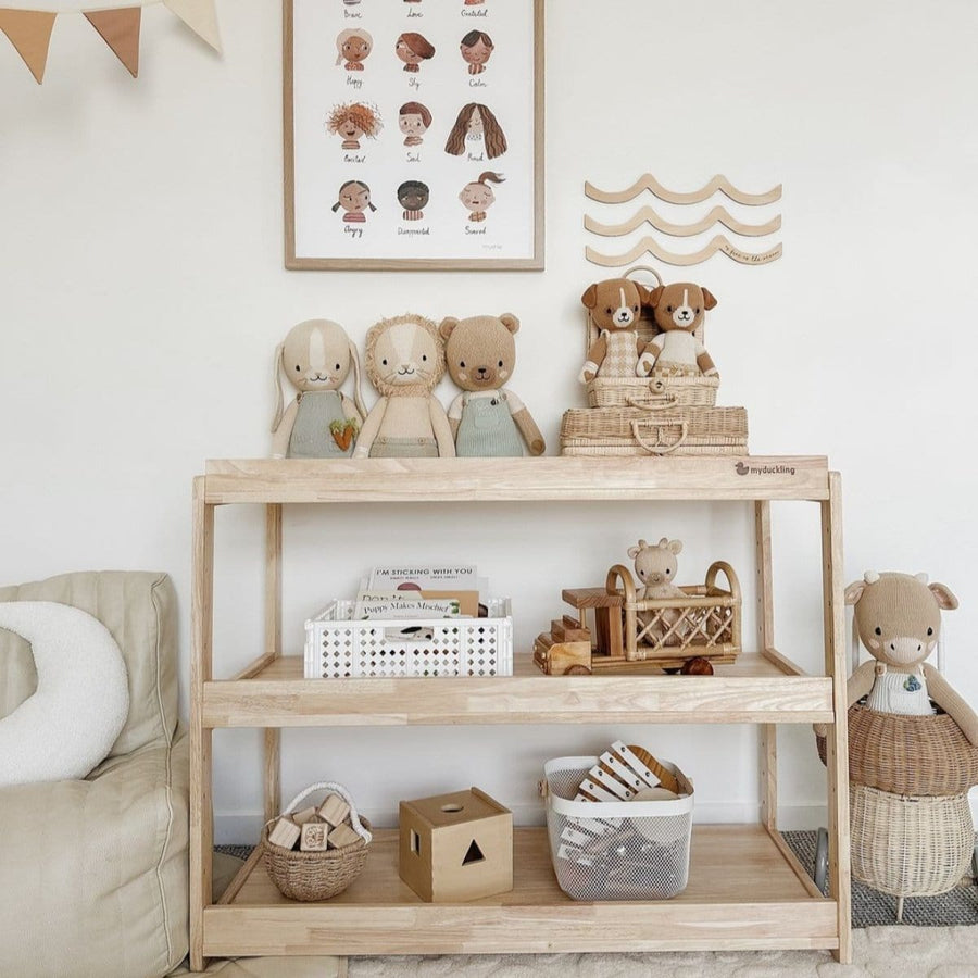 My Duckling Adjustable Solid Wood 3 Layer Storage Shelf