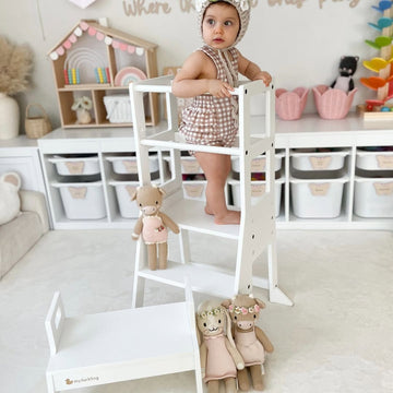 My Duckling Adjustable Learning Tower with Stool -White