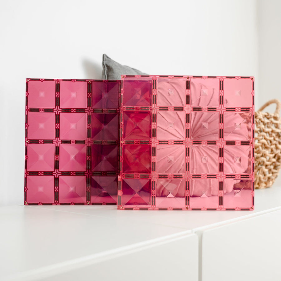 Connetix Tiles 2 Piece Base Plate Pack Pink & Berry