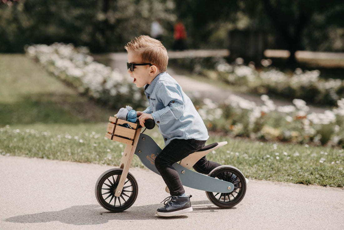 Kinderfeets 2-In-1 Tiny Tot Plus Tricycle/ Balance Bike - Slate Blue