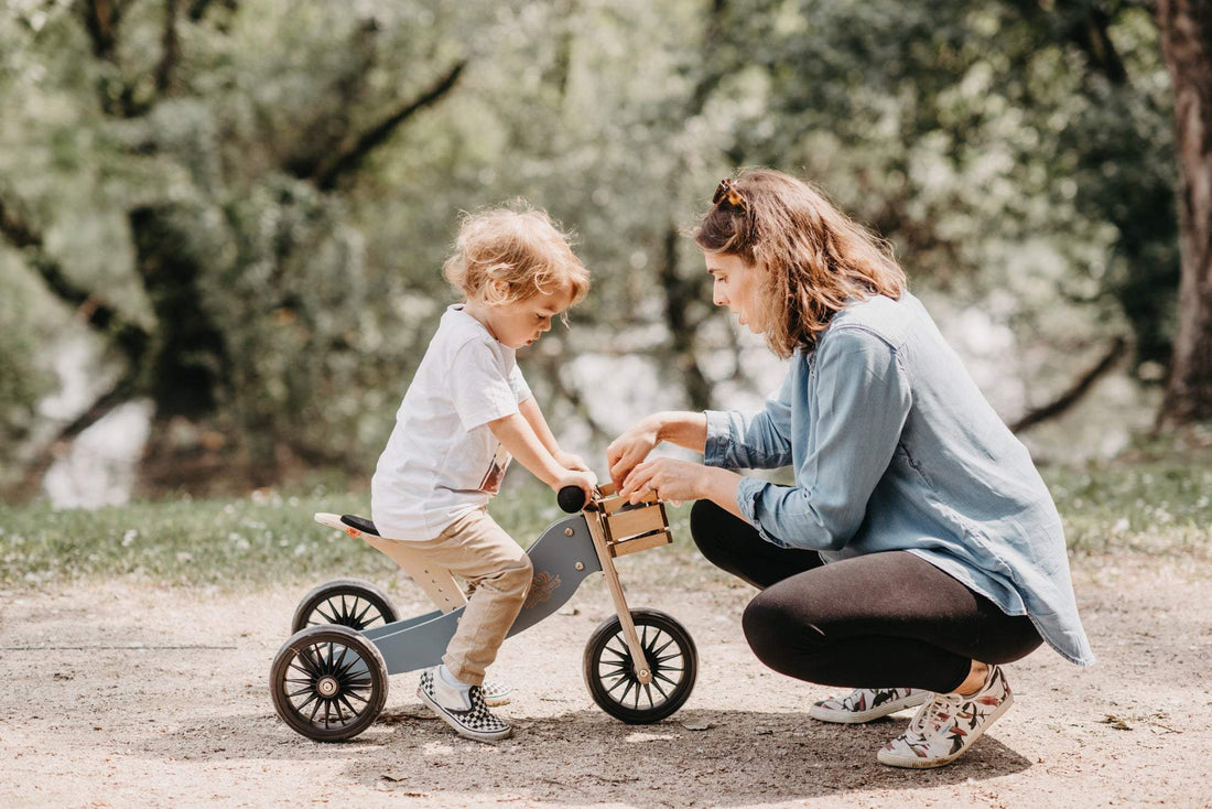 Kinderfeets 2-In-1 Tiny Tot Plus Tricycle/ Balance Bike - Slate Blue