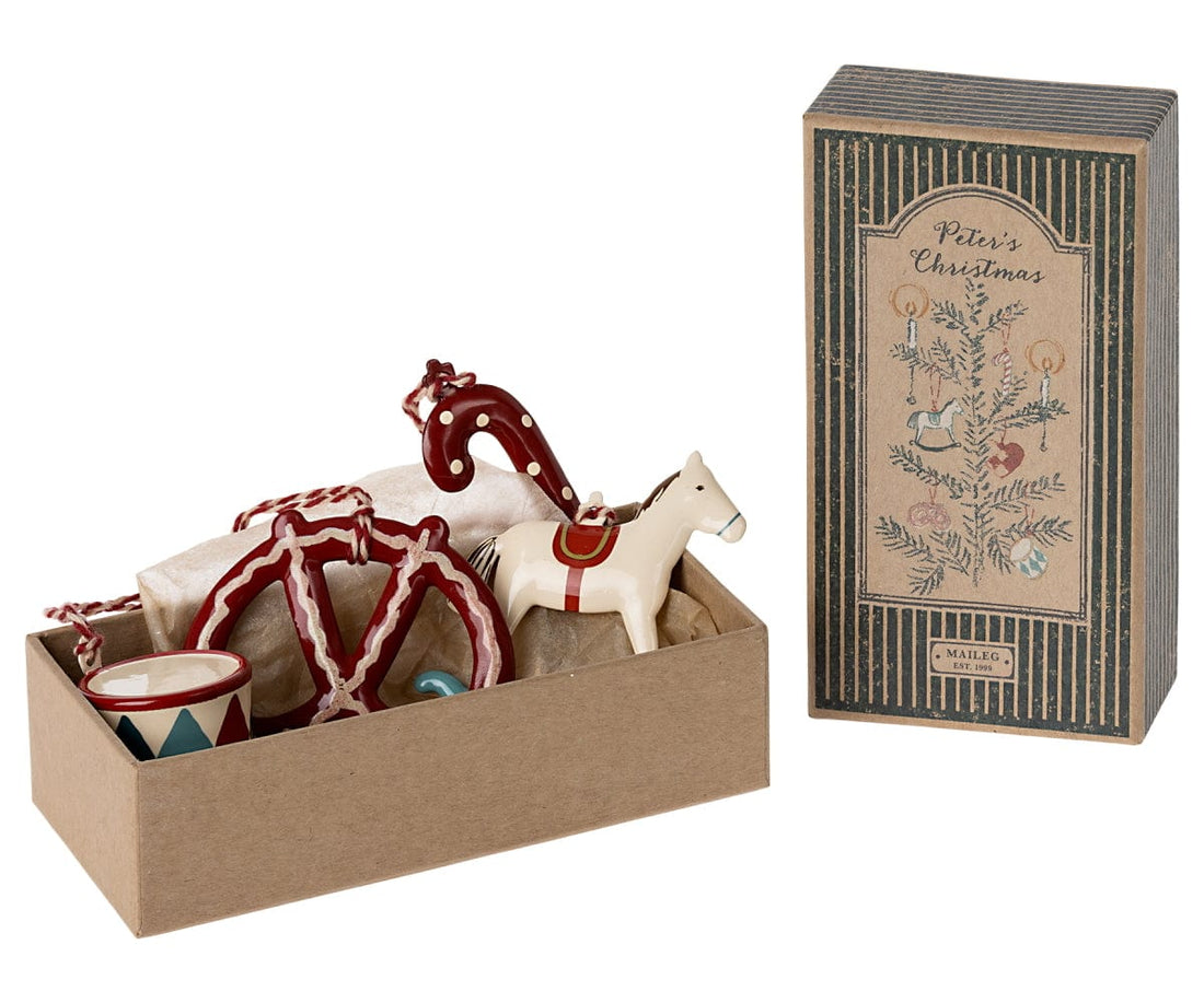 Maileg Metal Ornament Set Peter's Christmas  New