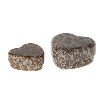 Maileg Metal Heart Box Set blue-ocher 2pk
