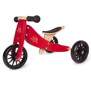 Kinderfeets 2-In-1 Tiny Tot Tricycle & Balance Bike New Color-Cherry Red