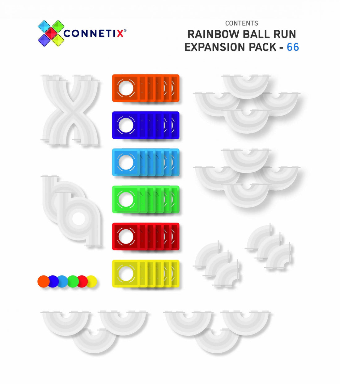 Connetix Tiles 66 Piece Ball Run Expansion Pack
