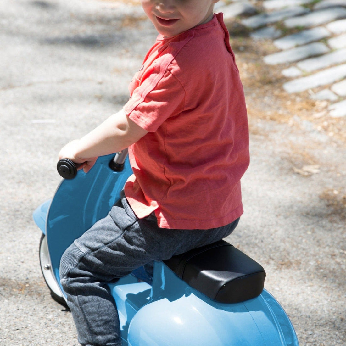 Ambosstoys Primo Classic Sky Blue Ride-On  (Leather Seat)