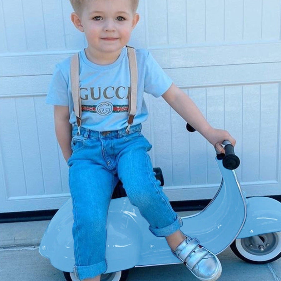 Ambosstoys Primo Classic Sky Blue Ride-On  (Leather Seat)