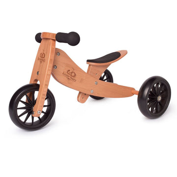 Kinderfeets 2-In-1 Tiny Tot Tricycle & Balance Bike Bamboo