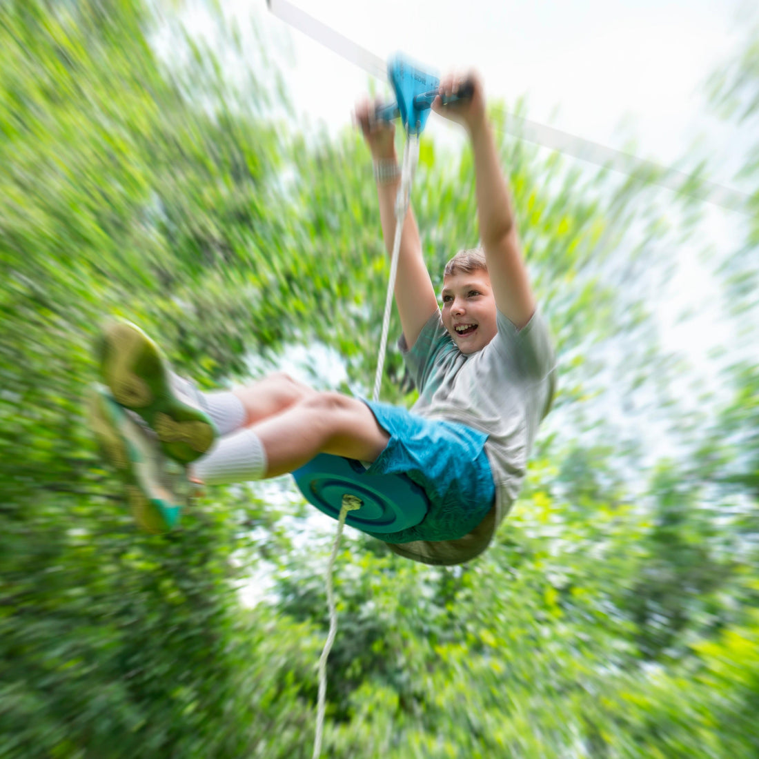 Trelines Zipline Quickset With Brake - Easy Setup and Takedown 30m