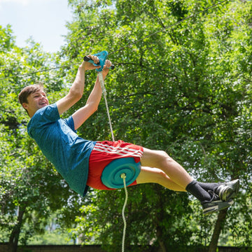 Trelines Zipline Quickset With Brake - Easy Setup and Takedown 30m